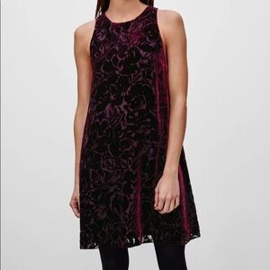 Aritzia Wilfred Trompette Mini Dress Silk Velvet Floral Shift Sleeveless Size XS